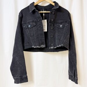 Buffbunny Collection Desire Denim Jacket Washed Black Medium NWT